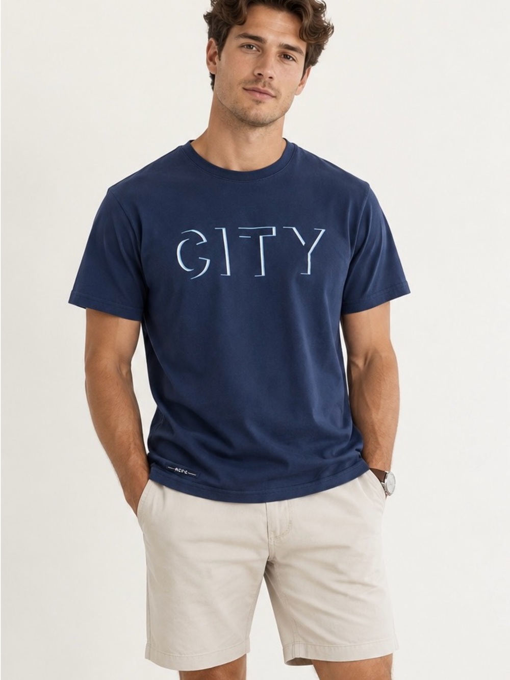 Manchester City FC MCFC Men’s Navy CITY Graphic T-Shirt Size M